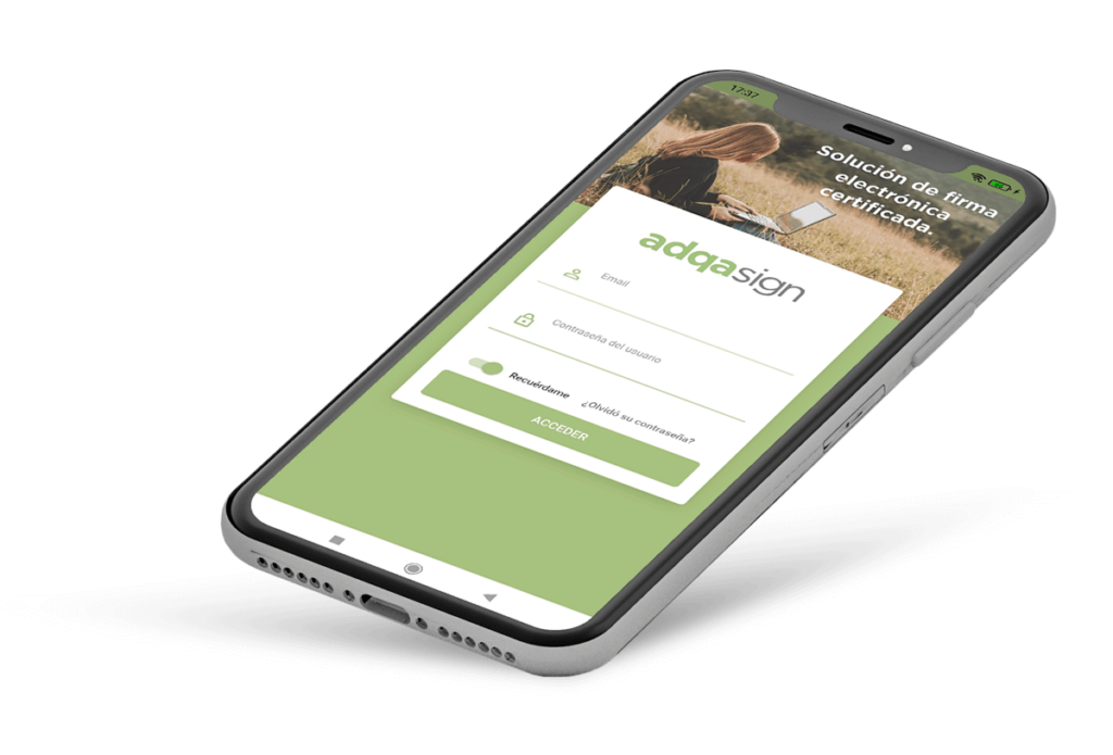 Movil con la aplicación de adqasign